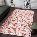 Paris Dog Pattern Print Sillvela Area Rug