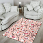 Paris Dog Pattern Print Sillvela Area Rug