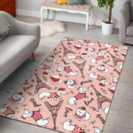 Paris Dog Pattern Print Sillvela Area Rug