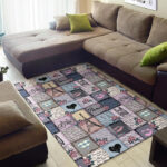 Paris Pattern Print Sillvela Area Rug