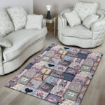 Paris Pattern Print Sillvela Area Rug