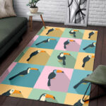 Parrot Print Pattern Sillvela Area Rug