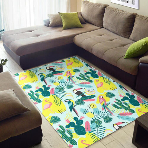 Pastal-Parrot-Bird-Floral-Pattern-Print-Floor-Mat-2_700x700