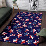 Patriot Usa Pattern Print Sillvela Area Rug