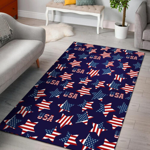 Patriot Usa Pattern Print Sillvela Area Rug