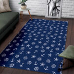 Pattern Print Anchor Nautical Sillvela Area Rug