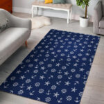 Pattern Print Anchor Nautical Sillvela Area Rug