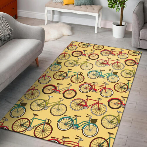 Pattern Print Bicycle Sillvela Area Rug