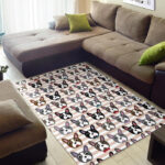 Pattern Print Boston Terrier Sillvela Area Rug