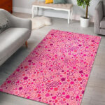 Pattern Print Breast Cancer Awareness Pink Ribbon Sillvela Area Rug