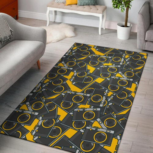 Pattern Print Camera Sillvela Area Rug