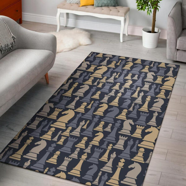 Pattern Print Chess Sillvela Area Rug