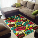Pattern Print Comic Book Strip Sillvela Area Rug