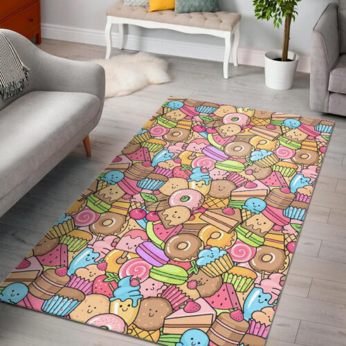 Pattern Print Dessert Cupcake Sillvela Area Rug