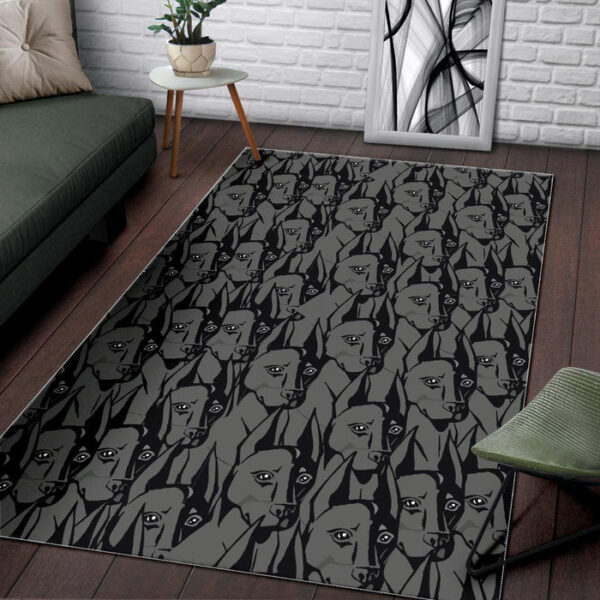 Pattern Print Dog Doberman Sillvela Area Rug