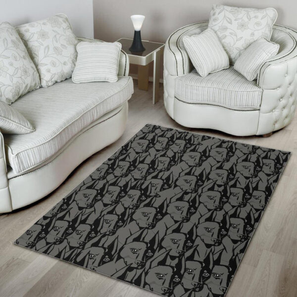 Pattern Print Dog Doberman Sillvela Area Rug