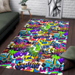 Pattern Print Graffiti Sillvela Area Rug
