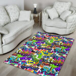 Pattern Print Graffiti Sillvela Area Rug