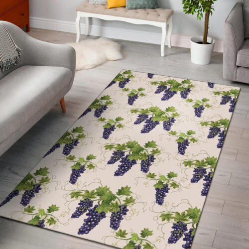 Pattern Print Grape Wine Sillvela Area Rug