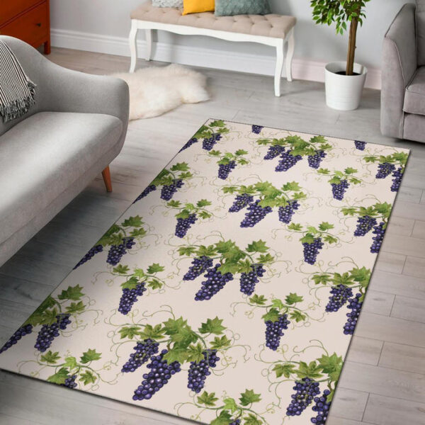 Pattern Print Grape Wine Sillvela Area Rug
