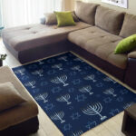 Pattern Print Hanukkah Sillvela Area Rug