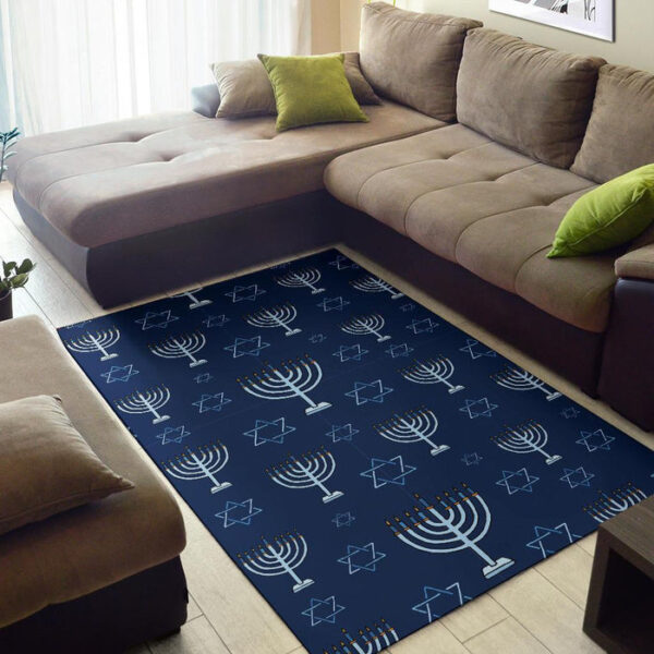 Pattern Print Hanukkah Sillvela Area Rug