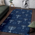 Pattern Print Hanukkah Sillvela Area Rug