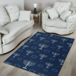 Pattern Print Hanukkah Sillvela Area Rug