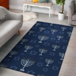 Pattern Print Hanukkah Sillvela Area Rug