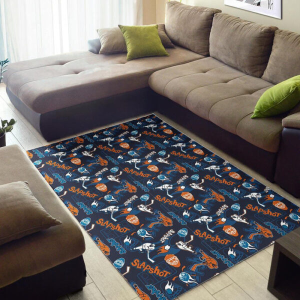 Pattern Print Hockey Sillvela Area Rug