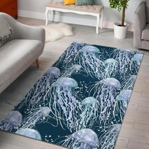 Pattern Print Jellyfish Sillvela Area Rug