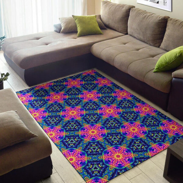 Pattern Print Kaleidoscope Sillvela Area Rug
