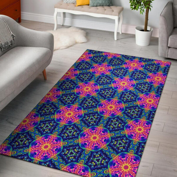 Pattern Print Kaleidoscope Sillvela Area Rug