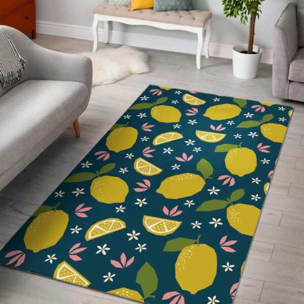 Pattern Print Lemon Sillvela Area Rug