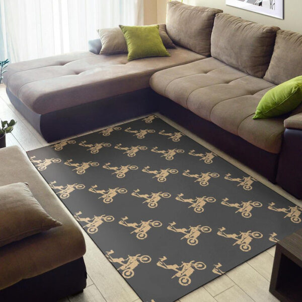 Pattern Print Motocross Sillvela Area Rug