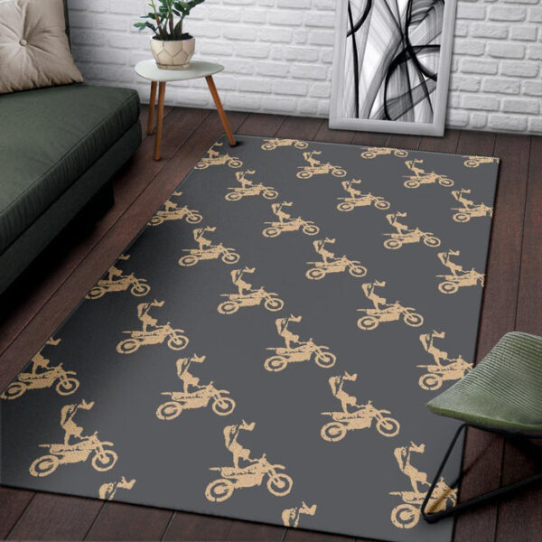 Pattern Print Motocross Sillvela Area Rug