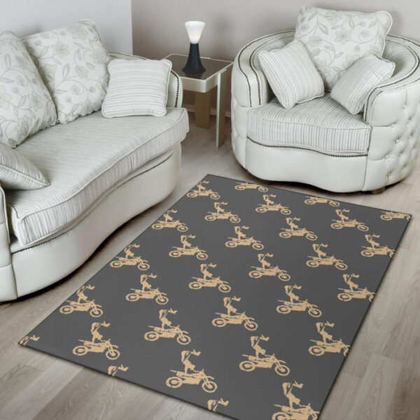 Pattern Print Motocross Sillvela Area Rug