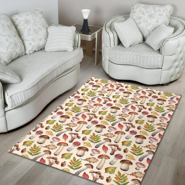 Pattern Print Mushroom Sillvela Area Rug