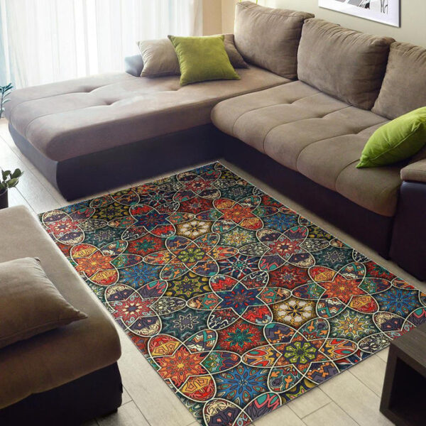 Pattern Print Patchwork Sillvela Area Rug