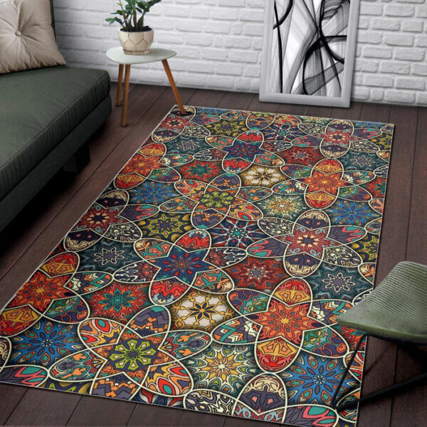 Pattern Print Patchwork Sillvela Area Rug