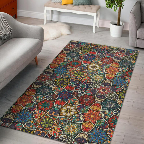 Pattern Print Patchwork Sillvela Area Rug