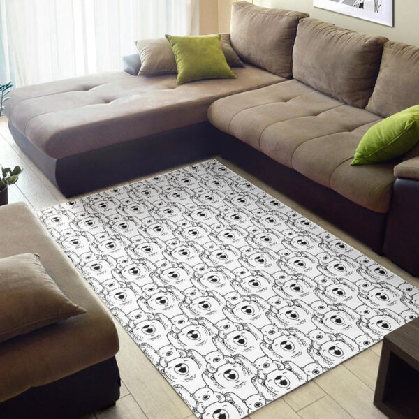 Pattern Print Polar Bear Sillvela Area Rug