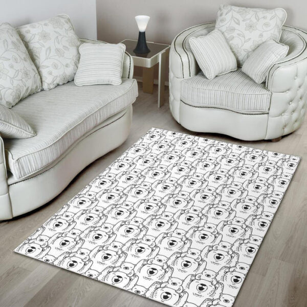 Pattern Print Polar Bear Sillvela Area Rug