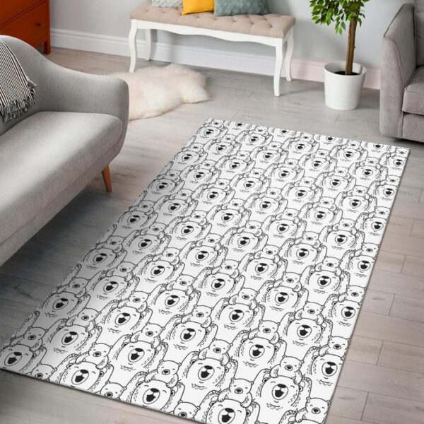 Pattern Print Polar Bear Sillvela Area Rug