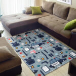 Pattern Print Police Sillvela Area Rug