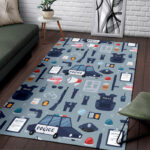 Pattern Print Police Sillvela Area Rug