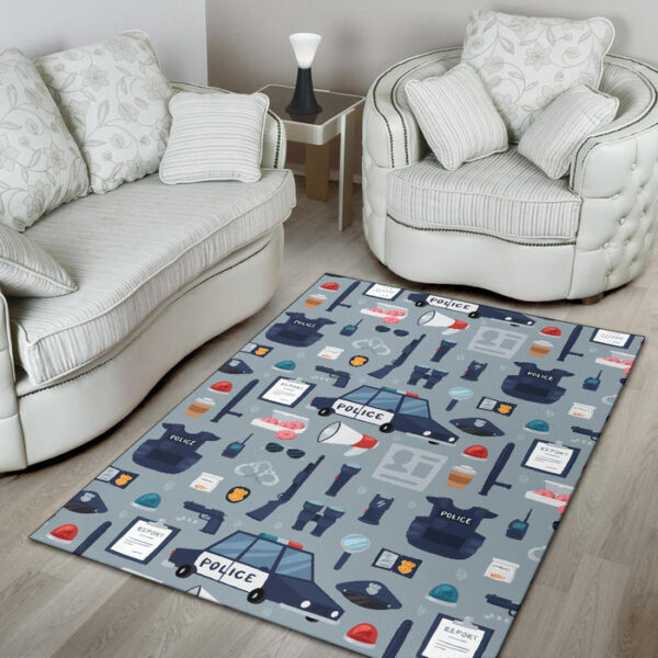 Pattern Print Police Sillvela Area Rug