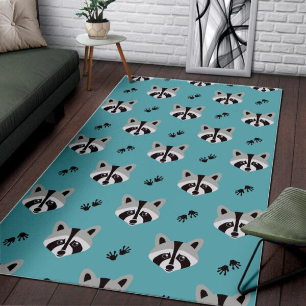 Pattern Print Raccoon Sillvela Area Rug