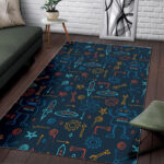 Pattern Print Robot Cyborg Sillvela Area Rug