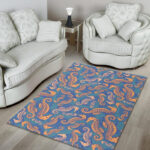 Pattern Print Seahorse Sillvela Area Rug